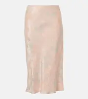 [Dries Van Noten] Dries Van Noten Satin jacquard midi skirt AU 10 pink