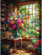 Flower Paint by Number Kit for Adults Canvas, Flower Paint by Numbers for Adults