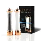 COPPER KITCHEN SALT & PEPPER MILL GRINDER SET MANUAL 2 SHAKERS REFILLABLE