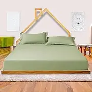 Pine Floor Bed House Frame in White for Kids and Toddlers - Double