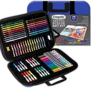 Crayola Coloring and Sketching Set, 70pcs Sketch Book, Gift for Kids, 8, 9, 10