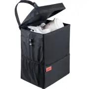 Car Trash Can, 3.5 Gallon Capacity, Black Color, Manual-Lift Opening Mechanism