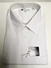 Mens Dress Shirt Plain White size 18 1/2 36-37 ( BACHRACH ) new with tag