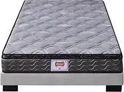 Priceworth Luna 1680 Fire Retardant King Single Mattress for Bed Frame, Bedroom Furniture, Inner Steel Spring Built, Polyester-Knitted Fabric with Cotton Pads and PU Foam, 23 H x 106 W x 203 D CM