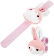 SUPVOX 2pcs Cartoon Bunny Slap Bands Animal Theme Party Supplies Plush Slap Bracelet for Fun Birthday Decorations Favors Safe Easy to Wear