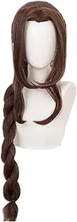 Game FF7 FFVII Aerith Wig Cosplay Wig with Wig Cap Game Cosplay Wig for Festival, Holiday, Cosplay Party, Comic Exhibitions