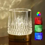 DIVEKID Crystal Lamp16 Colors Small Cordless Lamp with Touch Control RGB Dy