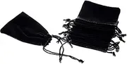 Mini Skater 50pcs Jewelry Velvet Cloth Pouch Black Drawstring Small Bags for Dice 2.75'' x 3.5''