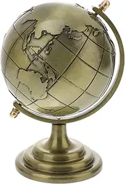 KONTONTY 1Pc Retro Iron Rotation Globe Decor Elegant Desktop Globe Adornment for Home Office and Present Iron Material with Smooth Touch for Creative Decoration