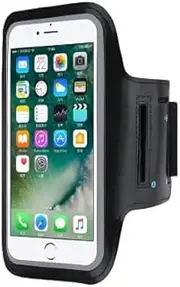 Sports Armband Phone Case Holder Arm Band Gym Running Jogging Exercise Bag Pouch (L, Black)