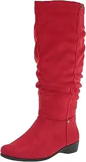 AmeriMark Women's Faux-Suede Adina Wide-Calf Boots - Comfortable, Stylish, Durable, Side Zipper, Excellent Traction