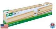 BRIO World 33341-4 Piece Long Straight Wooden Train Tracks | Expandable and C