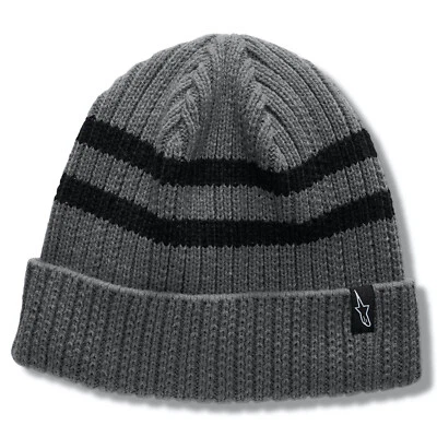 ALPINESTARS ROLLER BEANIE CHARCOAL GREY BLACK CUFF ADULT HAT MX ASTARS CASUAL