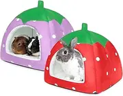 TiereCare 2 Pack Rabbit Bed Washable Bunny House and Hideout Indoor Cave Bed Hideaway for Guinea Pigs Dwarf Rabbits and Other Small Animals