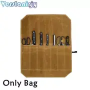 7 Slot Japanese Chef Knife Roll Waxed Canvas Foldable Knife Culinary Storage Bag