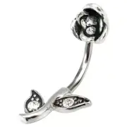 Body Accentz® Belly Button Ring Navel Split Rose Flower 316L surgical ste...
