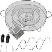 Smoke Generator Stainless Steel Cold Smoke Generator Round Sturdy Cold Smoker Tube Smoker Box Add Smoking Flavor for Meat Beef Sausage Salmon Outdoor BBQ Gatherings Festival