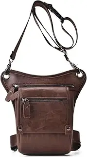 Men's Leg Bag Crossbody Bag Shoulder Bag Multifunctional Outdoor Bag Sports Portable Waist Bag (Brown, 15 * 4 * 23cm)