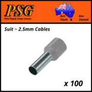 Cable Ferrules IN STRIPS 2.5mm2 x 100 pack, Bootlace, Pin Crimps, Wire Sleeves