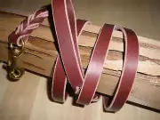 LEATHER DOG LEASH, 3/4" X 6'-1", SOLID BRASS SNAP, HANDMADE IN USA , DON WILLETT