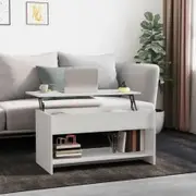 Coffee Table High Gloss White 102x50x52.5 cm Engineered Wood