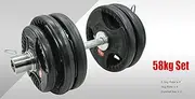 43kg & 58kg Olympic Dumbell Set - Rubber Coated Iron Plate Dumbbell Weight Set