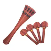 Cello Tailpiece Rosewood Red Wood Screw Fine Tuner Boxwood Collar Pegs 4/4 Size