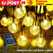 Solar Globe String LED Lights Bulb Waterproof Fairy Outdoor Festoon Garden Decor