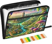 Castle Mushrooms Accordian File Folders A4 Letter Size Expanding Organizer File Folder, Document Organizer with Labels