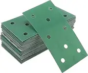X AUTOHAUX Sandpaper Hook & Loop Sanding Sheets 7.09Inch x 3.74Inch Green 50 Pcs P320 Rectangular Flocking 8 Hole Efficient Grinding and Polishing