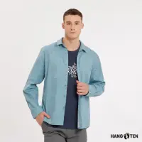 在飛比找momo購物網優惠-【Hang Ten】男裝-純棉滿版印花花磚長袖修身休閑襯衫(