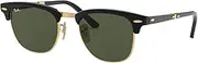 [Ray-Ban] RB2176 Clubmaster Folding Square Sunglasses, Black/G-15 Green, 51 mm