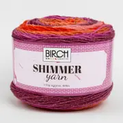 Birch Yarn Shimmer - 94%Acrylic 6% Glitter Polyester 150G - 02 Salsa