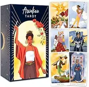 Awaken Tarot Cards with Guide Book - Modern Tarot Deck Inspired by The Rider Waite Tarot Deck - Tarot Cards for Beginners and Professionals,Tarot Cards with Meanings on Them,Tarot Deck with Guidebook