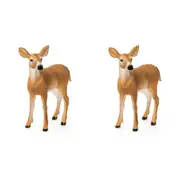 2x Schleich 3.4'' White Tailed Doe Deer Animal Action Figure Kids/Child Toy 3-8y