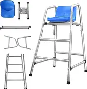 Tall Pool Lifeguard Chair, Detachable Outdoor Lifeguard Chair, Heavy Duty Stainless Steel High Life Swimming Pool Guard Chair, Professional Referee Chair for Patio Beach Lake(150cm/59inch)