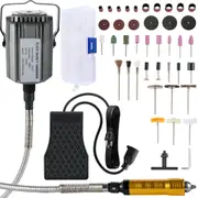 780W Flex Shaft Grinder with Foot Pedal & Accessories for Jewelry & Metal Work