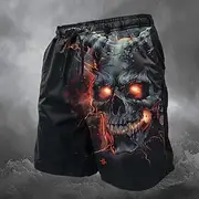 Men's Skull Dragon Skeleton Sweat Pants Swim Shorts Board Shorts Mid Waist Vintage Designer Punk Gothic Casual Holiday Club Designer Clothing Apparel