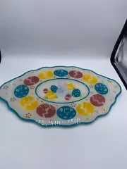 Temptations Glass Easter Egg Platter - New