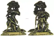 Brass Letter Rack Serviette Napkin Holder Stand Robinson Crusoe 13 x 10 cm