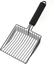 Fenteer Cat Litter Spoon with Hook Cat Litter Sifter Scooper Fast Sifting Cleaner Sand Scoop Sand Sifter Cleaning Tool Metal Scooper
