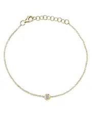 Moon & Meadow 14K Yellow Gold Diamond Bezel Chain Bracelet - Exclusive