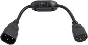 Eonvic PDU UPS Power Cord Cable IEC 320 C14 to C13 with On/Off Switch 30cm