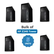 Bulk of 5x HP Z240 Workstation Tower E3-1270v5 3.6GHz 16GB RAM 256GB SSD + HDD Windows 11 - Refurbished