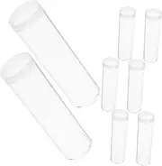 TOGEVAL 8pcs Coin Holders for Collectors: Plastic Coin Storage Tubes with Lids - Transparent Quarter Protection Containers for Collectibles Essential Supplies