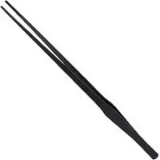 QLXHBOT Stainless Steel Polished Extra Long 15 inch Tongs Tweezers with Precision Serrated Tips for Garden,Aquarium Fish Tank, Indoor, Outdoor, black 1Pcs