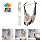 Hammock Chair - 60" x 47" - Hanging Rope Swing for Indoor & Outdoor - Soft & ...
