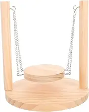 SEWOART Wooden Hamster Swing Toy Decorative Perch Stand Climbing Molar Toy Fun Hammock for Small Animals
