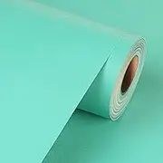 Livelynine 15.8x394 Peel and Stick Wallpaper Solid Color Texture Wall Paper Pastel Contact Paper Removable Stick on Wallpaper for Bedroom Girls Boys Room Kids Classroom Aqua Blue Green Vinyl Wrap