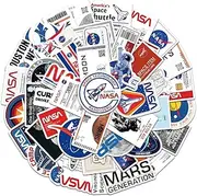 NASA Stickers,50pcs Space Explorer Universe Galaxy Astronaut Spaceman Spacecraft Planet Decal for Teen Girl Laptop,Skateboard, Phone,Travel Case,Computer,Guitar,Bike,Bumper